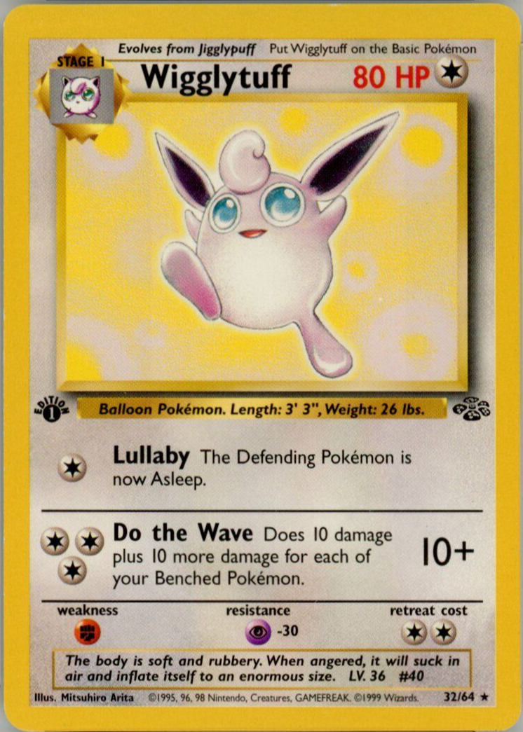 wigglytuff holographic pokemon card value Pokemon Card Wigglytuff Lv.36 No.040 Old Back Holo Rare M-NM Japanese main image 1