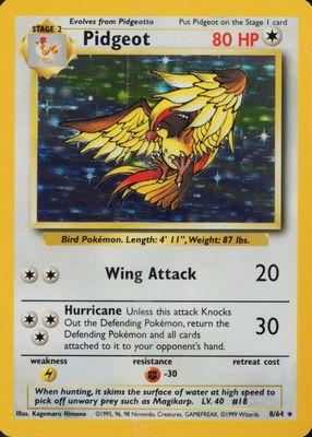 PSA8 ピジョット 旧裏 ジャングル 18 1997 Pidgeot 1997 Japanese Jungle #018 Holo Price Guide - Sports