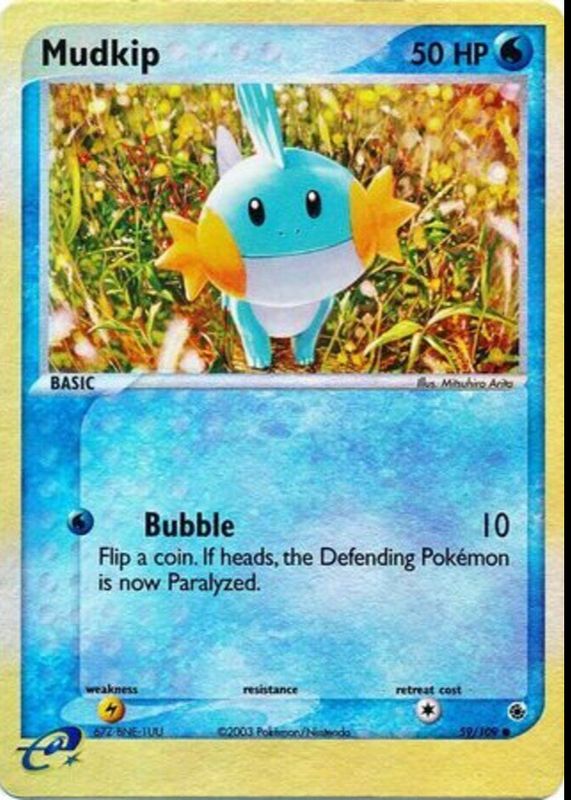 Mudkip 2003 EX: Ruby & Sapphire #059/109 Reverse Holo CGC 8.5