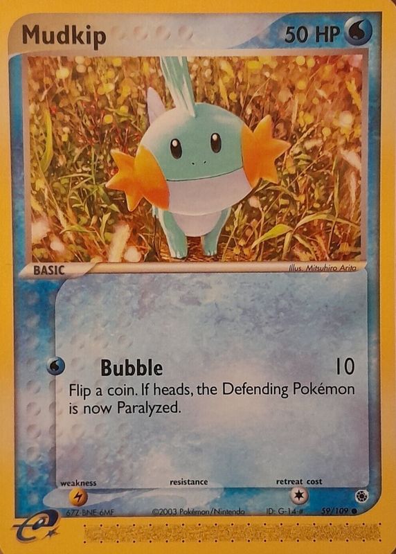 Mudkip 2003 EX: Ruby & Sapphire #059/109 Base CGC 9