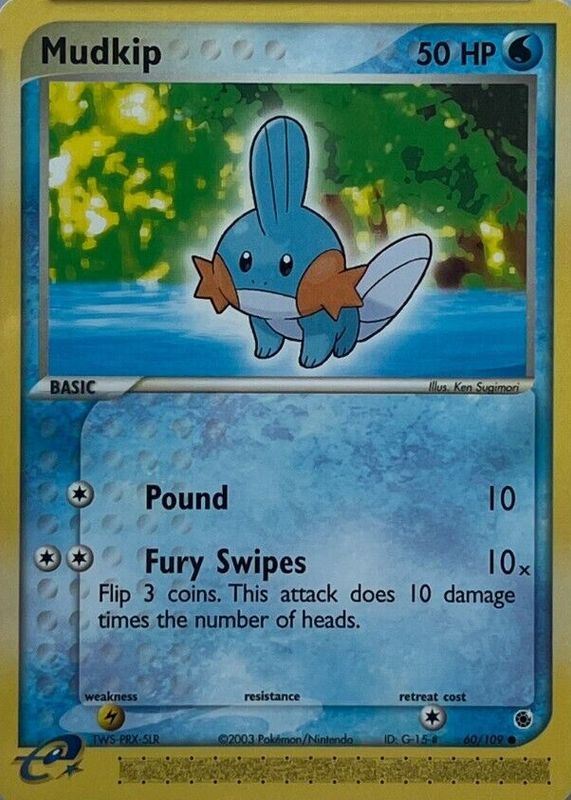 Mudkip 2003 EX: Ruby & Sapphire #060/109 Base BGS 10 PRISTINE