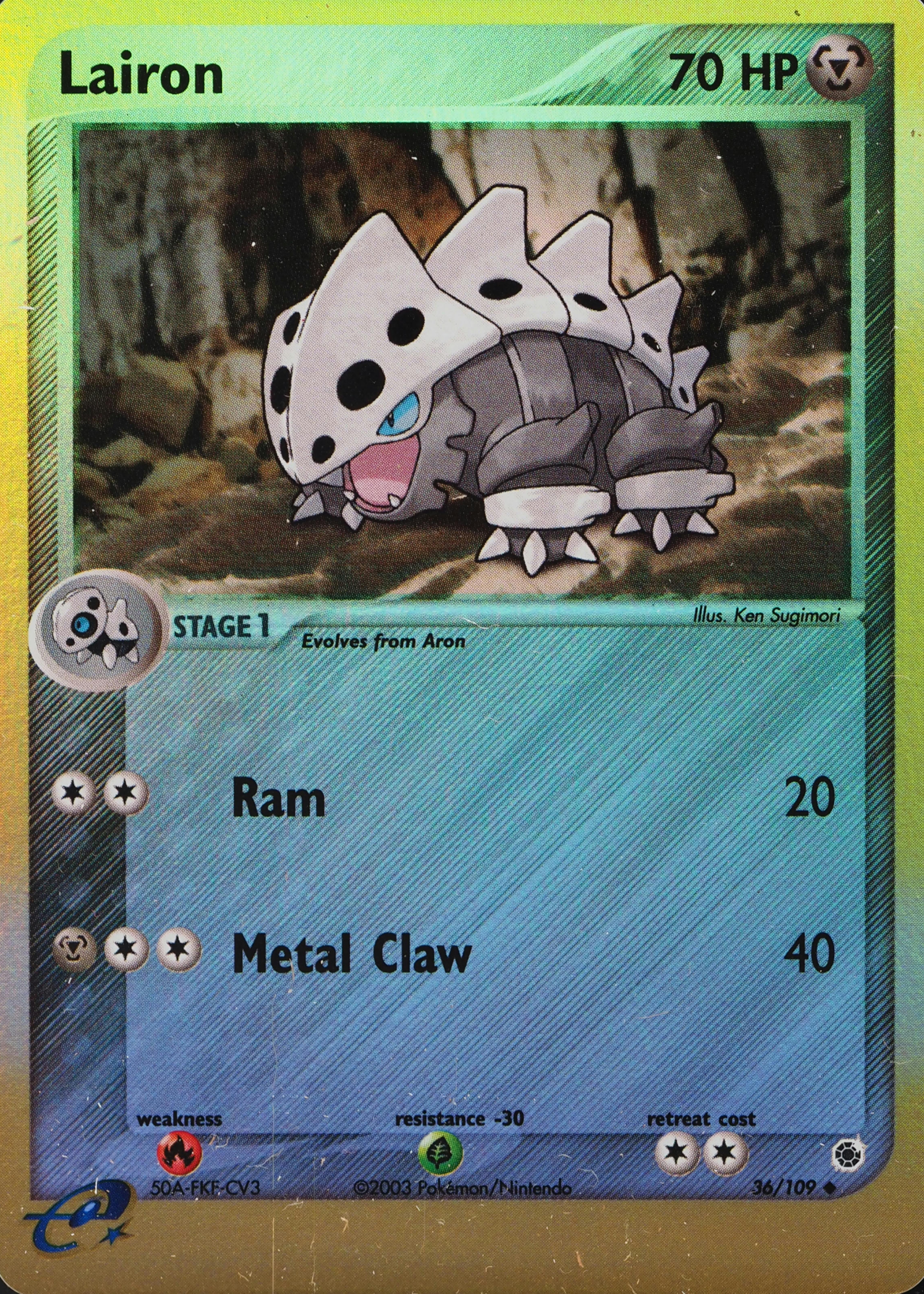 Lairon 2003 EX: Ruby & Sapphire #036/109 Reverse Holo Price Guide - Sports  Card Investor