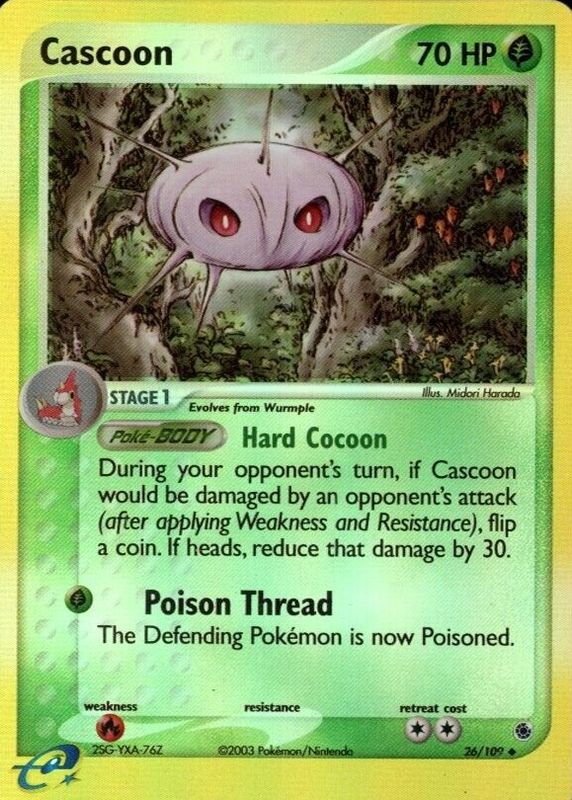 Cascoon 2003 EX: Ruby & Sapphire #026/109 Reverse Holo PSA 7