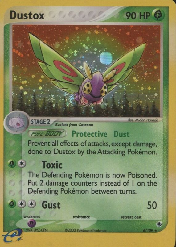 Dustox 2003 EX: Ruby & Sapphire #006/109 Holo RAW TCG (NEAR MINT)