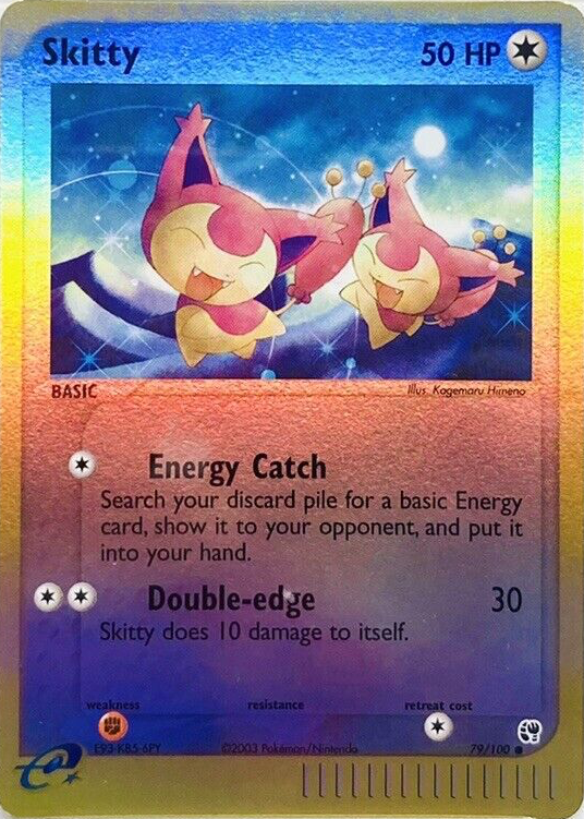 skitty pokemon card price Cards Guide Attach a basic Energy card from your hand to 1 of your Pokemon Skitty 2003 EX: Ruby &