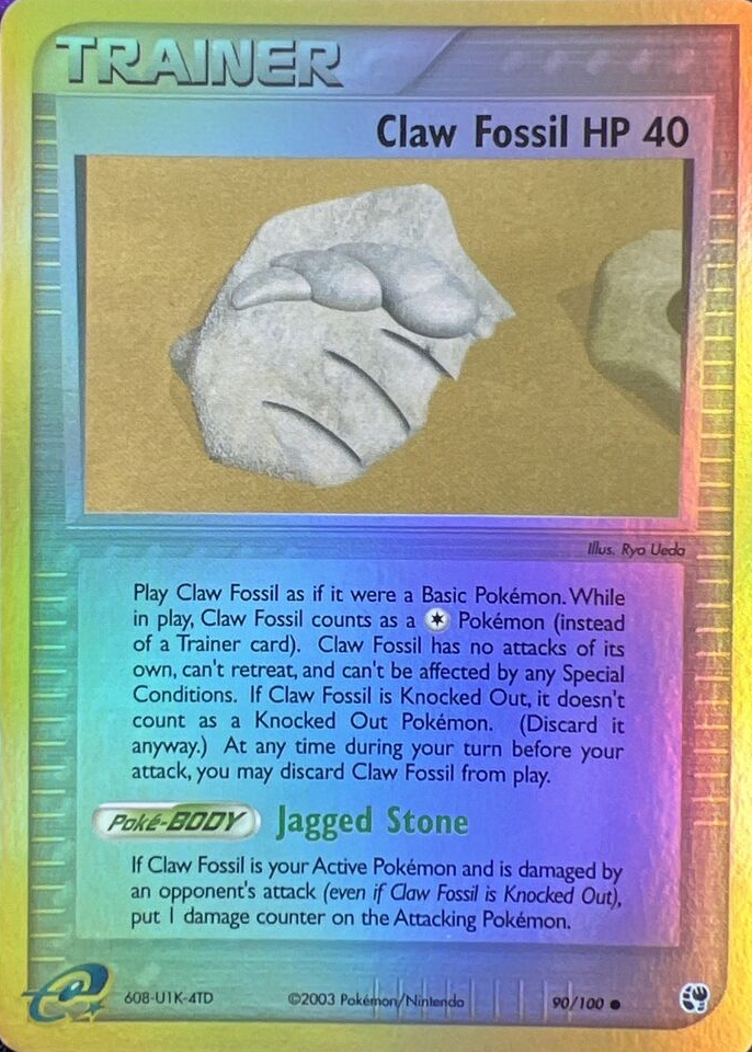 claw fossil pokemon card POKEMON CLAW FOSSIL 78/92 EX LEGEND MAKER COMMON NEAR MINT