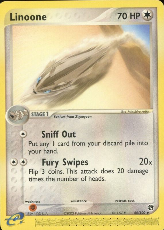 Linoone 2003 EX: Sandstorm #044/100 Base PSA 7