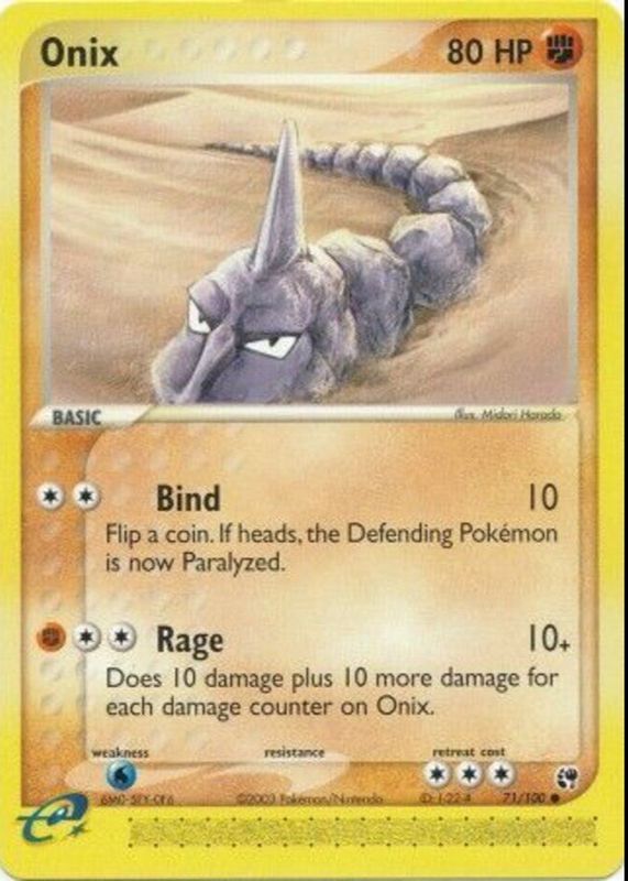 Onix 2003 EX: Sandstorm #071/100 Base SGC 9