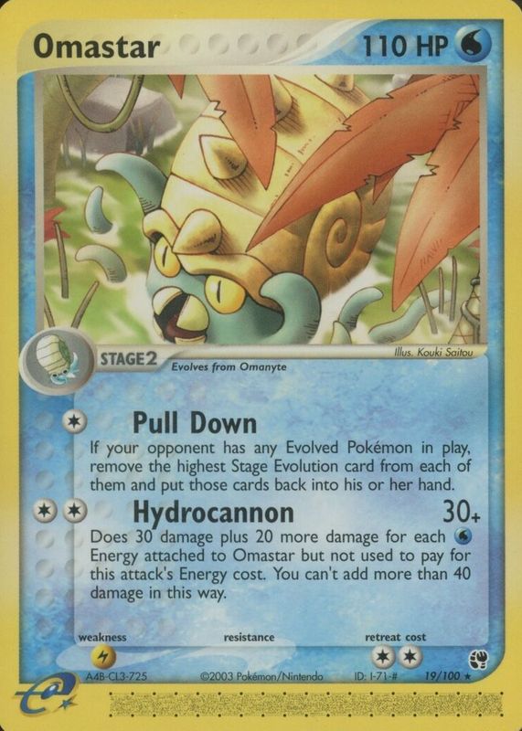 Omastar 2003 EX: Sandstorm #019/100 Base PSA 10