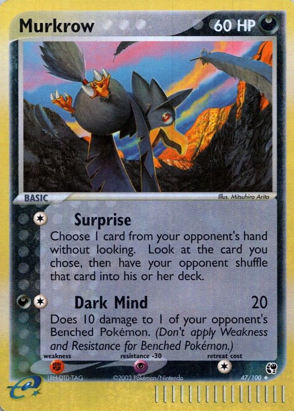 Murkrow 2003 EX: Sandstorm #047/100 Reverse Holo PSA 10