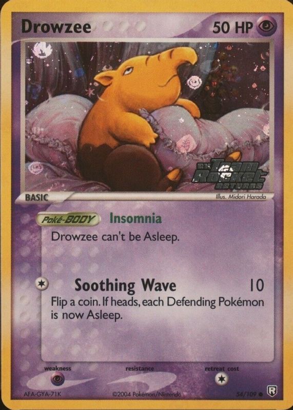 Drowzee 2004 EX: Team Rocket Returns #054/109 Reverse Holo BGS 10 BLACK LABEL