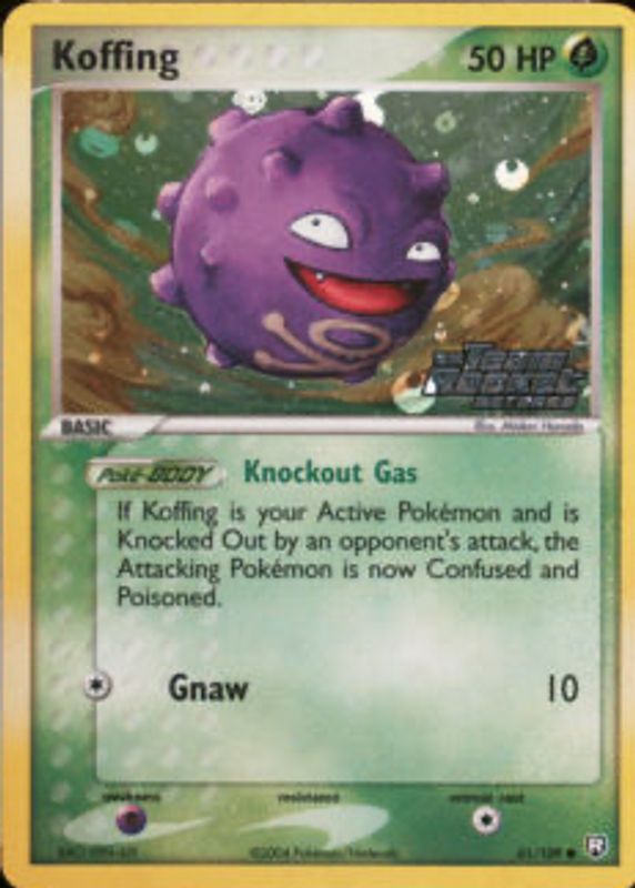 Koffing 2004 EX: Team Rocket Returns #061/109 Reverse Holo BGS 9