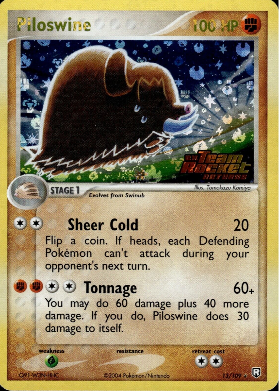 Piloswine 2004 EX: Team Rocket Returns #013/109 Reverse Holo