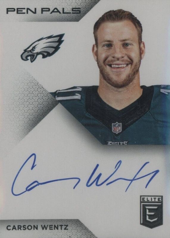 Carson Wentz 2016 Elite #PP-CW Pen Pals Rookie BGS 9