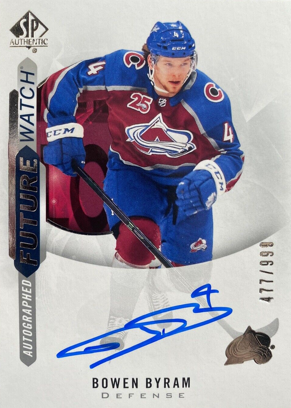 Bowen Byram 2020 SP Authentic #197 Future Watch Auto /999