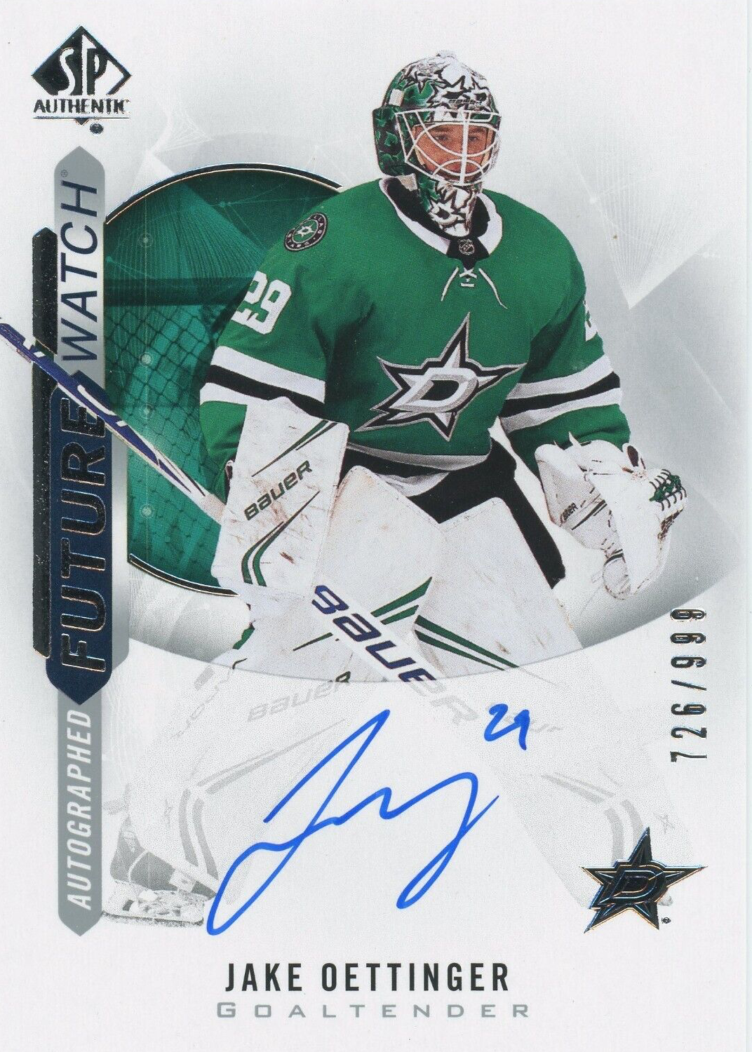 Jake Oettinger 2020 SP Authentic #160 Future Watch Auto /999 Price