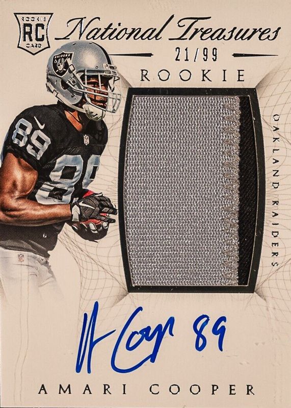 Amari Cooper 2015 National Treasures #126 Rookie Patch Auto /99 PSA 10