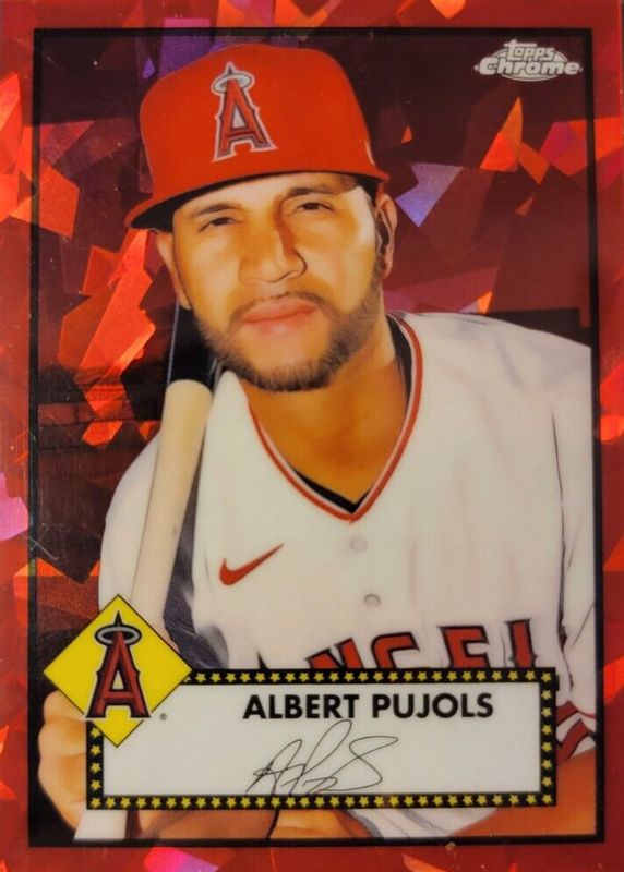 Albert Pujols 2021 Topps Chrome Platinum Anniversary #191 Red Atomic Refractor /100 PSA 10