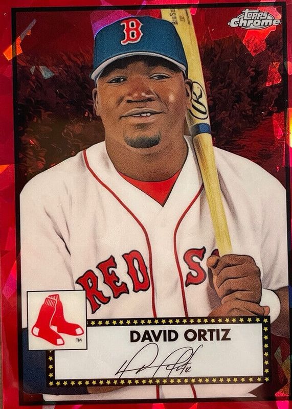 David Ortiz 2021 Topps Chrome Platinum Anniversary #687 Red Atomic Refractor /100 SGC 10