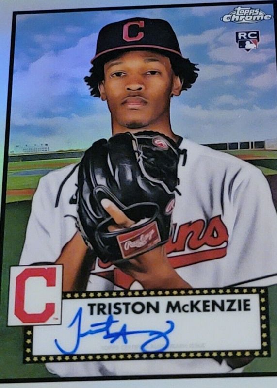 Triston McKenzie 2021 Topps Chrome Platinum Anniversary #PA-TM Refractor Auto /199 Rookie RAW