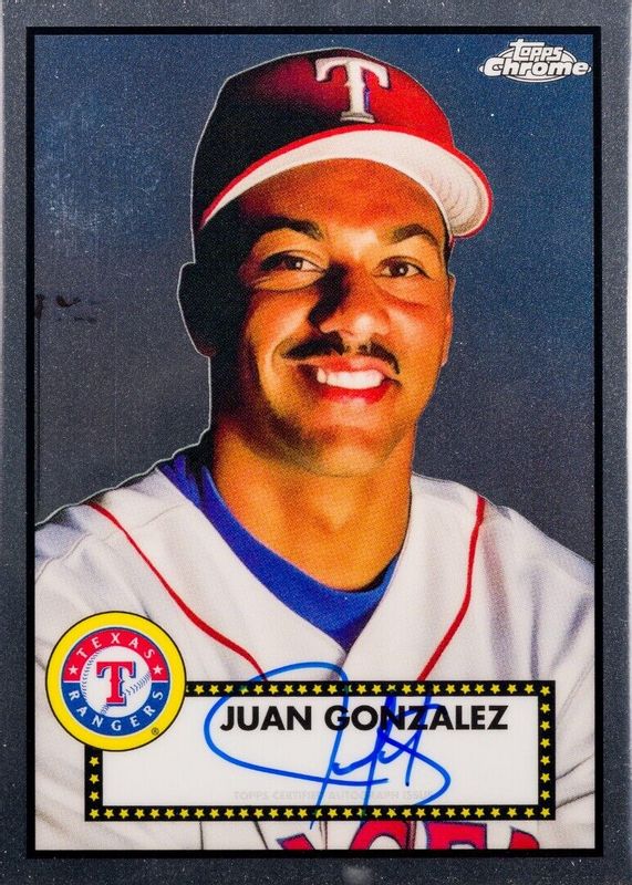 Juan Gonzalez 2021 Topps Chrome Platinum Anniversary #PA-JG Autographs SGC 9