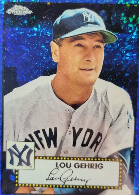 Lou Gehrig 2021 Topps Chrome Platinum Anniversary #613 Blue Mini-Diamond Refractor /199 BGS 9.5