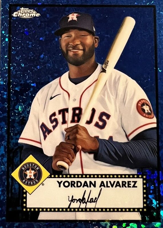 Yordan Alvarez 2021 Topps Chrome Platinum Anniversary #161 Blue Mini-Diamond Refractor /199 BGS 9