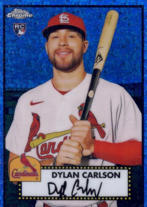 Dylan Carlson 2021 Topps Chrome Platinum Anniversary #15 Blue Mini-Diamond Refractor /199 Rookie SGC 9.5