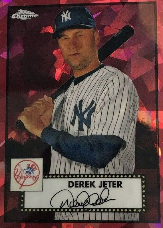 Derek Jeter 2021 Topps Chrome Platinum Anniversary #491 Red Atomic Refractor /100 RAW