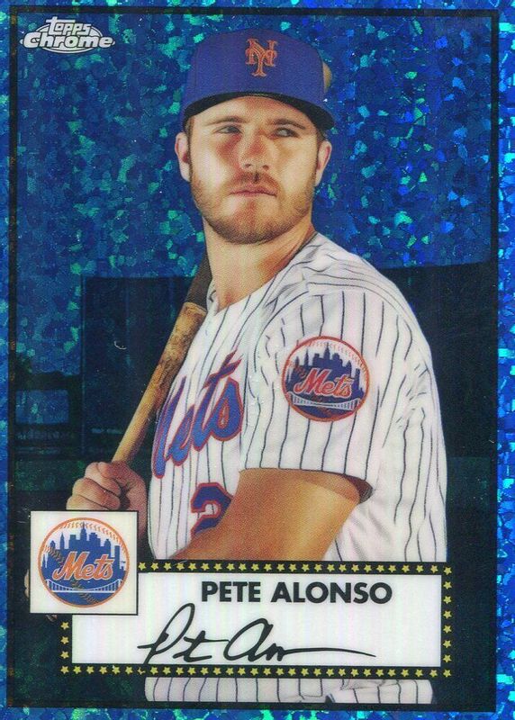 Pete Alonso 2021 Topps Chrome Platinum Anniversary #143 Blue Mini-Diamond Refractor /199 SGC 9