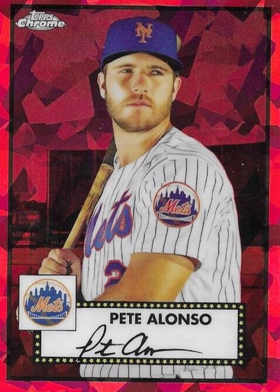 Pete Alonso 2021 Topps Chrome Platinum Anniversary #143 Red Atomic Refractor /100 RAW