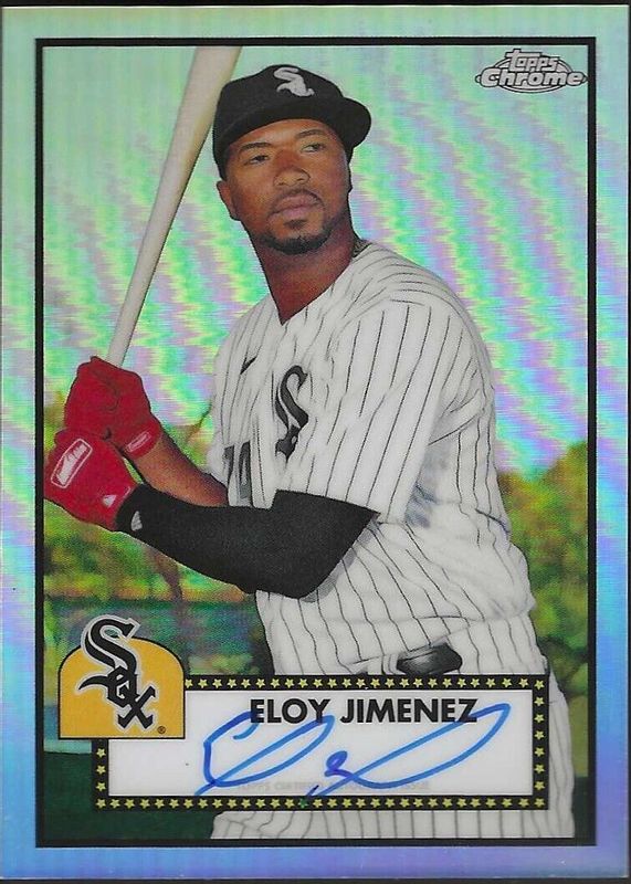 Eloy Jimenez 2021 Topps Chrome Platinum Anniversary #PA-EJ Refractor Auto /199 BGS 9