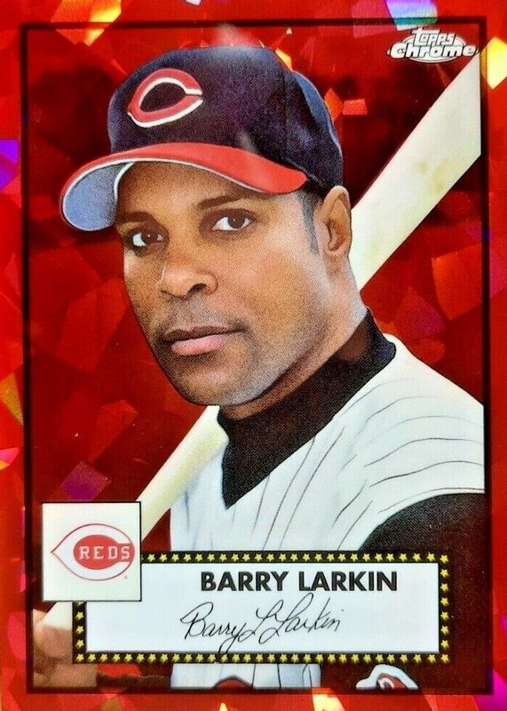 Barry Larkin 2021 Topps Chrome Platinum Anniversary #650 Red Atomic Refractor /100 PSA 10