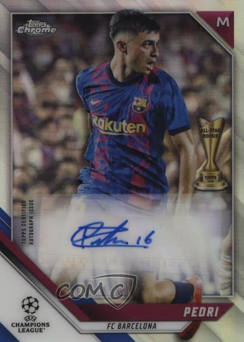 Pedri 2021 Topps Chrome UEFA Champions League #CA-P Autographs 