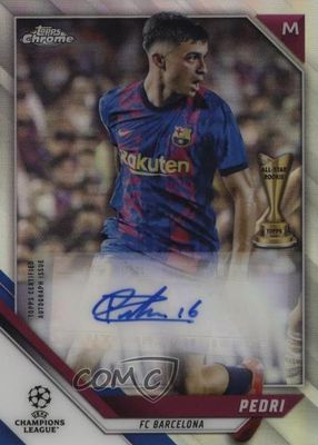 Pedri 2020 Topps Chrome UEFA Champions League #61 Refractor PSA 10 