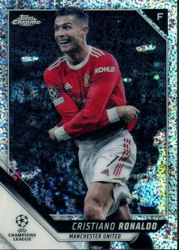 Cristiano Ronaldo 2021 Topps Chrome UEFA Champions League #10 Speckle Refractor PSA 10