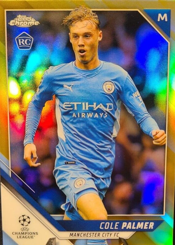 Cole Palmer 2021 Topps Chrome UEFA Champions League #135 Gold Refractor /50 Rookie SGC 9.5