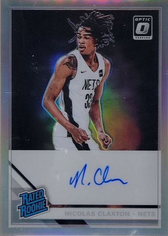 Nic Claxton 2019 Optic #171 Rated Rookie Signatures - Holo PSA 9