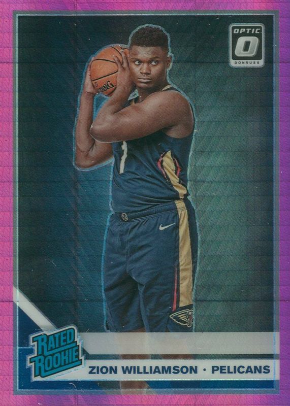 Zion Williamson 2019 Optic #158 Hyper Pink Rookie PSA 10