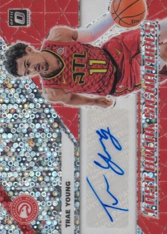 Trae Young 2019 Optic #FB-TYG Fast Break Signatures PSA 9