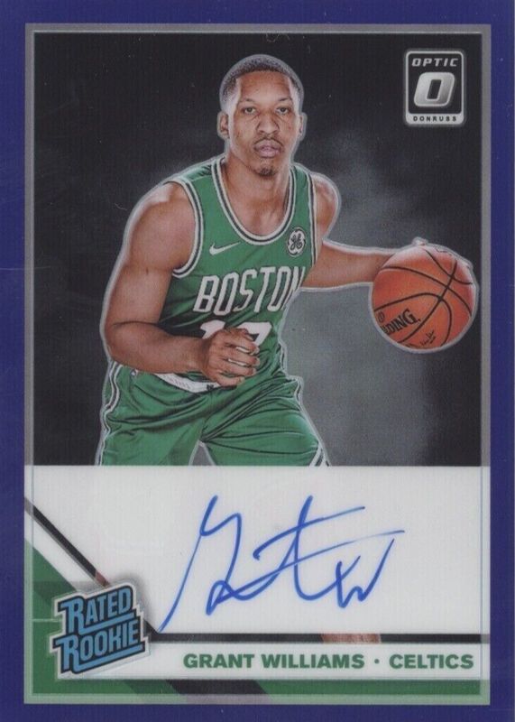 Grant Williams 2019 Optic #157 Rated Rookie Signatures - Purple Rookie BGS 9