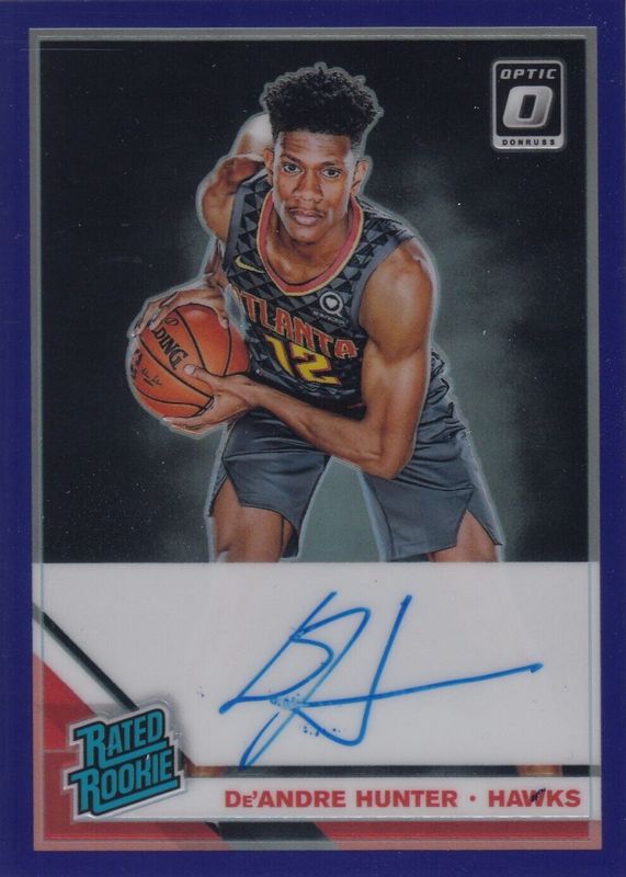 De'Andre Hunter 2019 Optic #198 Rated Rookie Signatures - Purple Rookie PSA 8