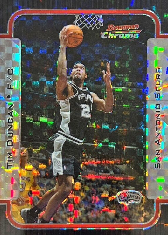 Tim Duncan 2003 Bowman #40 Chrome - X-Fractor /150 PSA 8