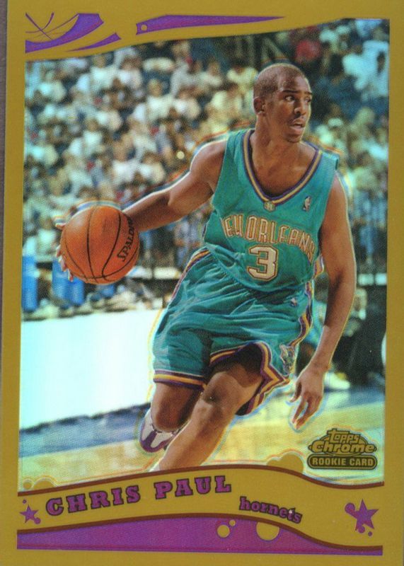 Chris Paul 2005 Topps Chrome #168 Gold Refractor /99 Rookie PSA 8