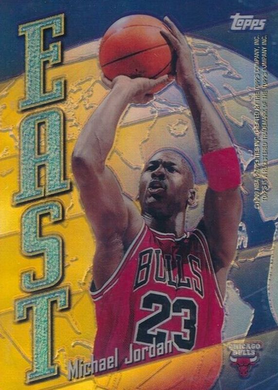 Michael Jordan 1998 Topps #EW5 East-West Refractor (w/Kobe Bryant) SGC 9.5