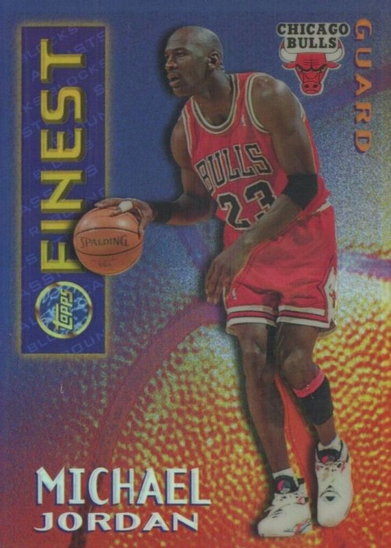 Michael Jordan 1995 Topps Finest #M1 Mystery - Borderless Gold Refractor SGC 8