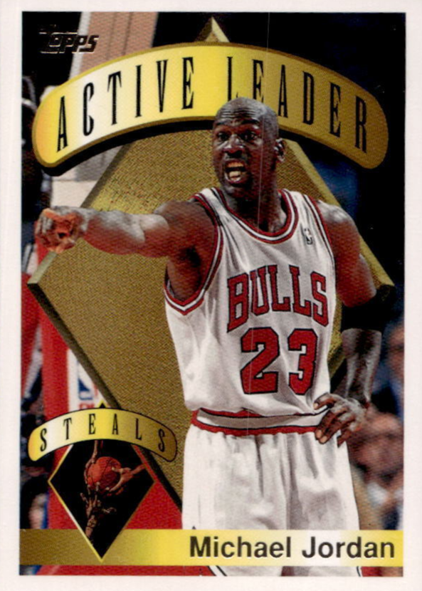 Michael Jordan 1995 Topps #4 Active Leaders (Steals) Price
