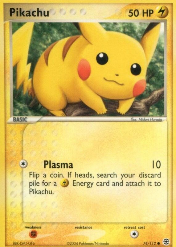 Pikachu 2004 EX: FireRed & LeafGreen #074/112 Base PSA 7