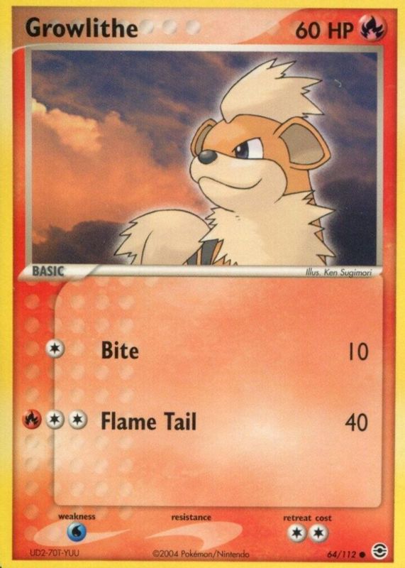 Growlithe 2004 EX: FireRed & LeafGreen #064/112 Base SGC 10