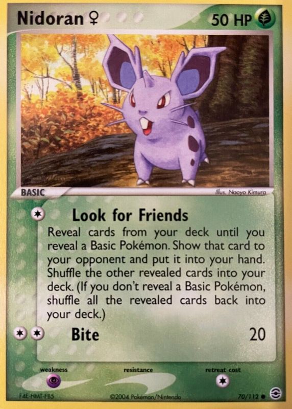 Nidoran 2004 EX: FireRed & LeafGreen #070/112 Base PSA 7